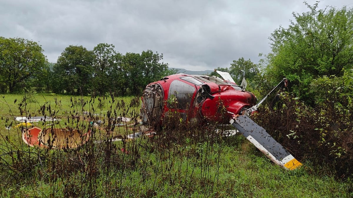 ANI Screengrab : Helicopter Flying From Mumbai To Hyderabad Crashes In Pune |